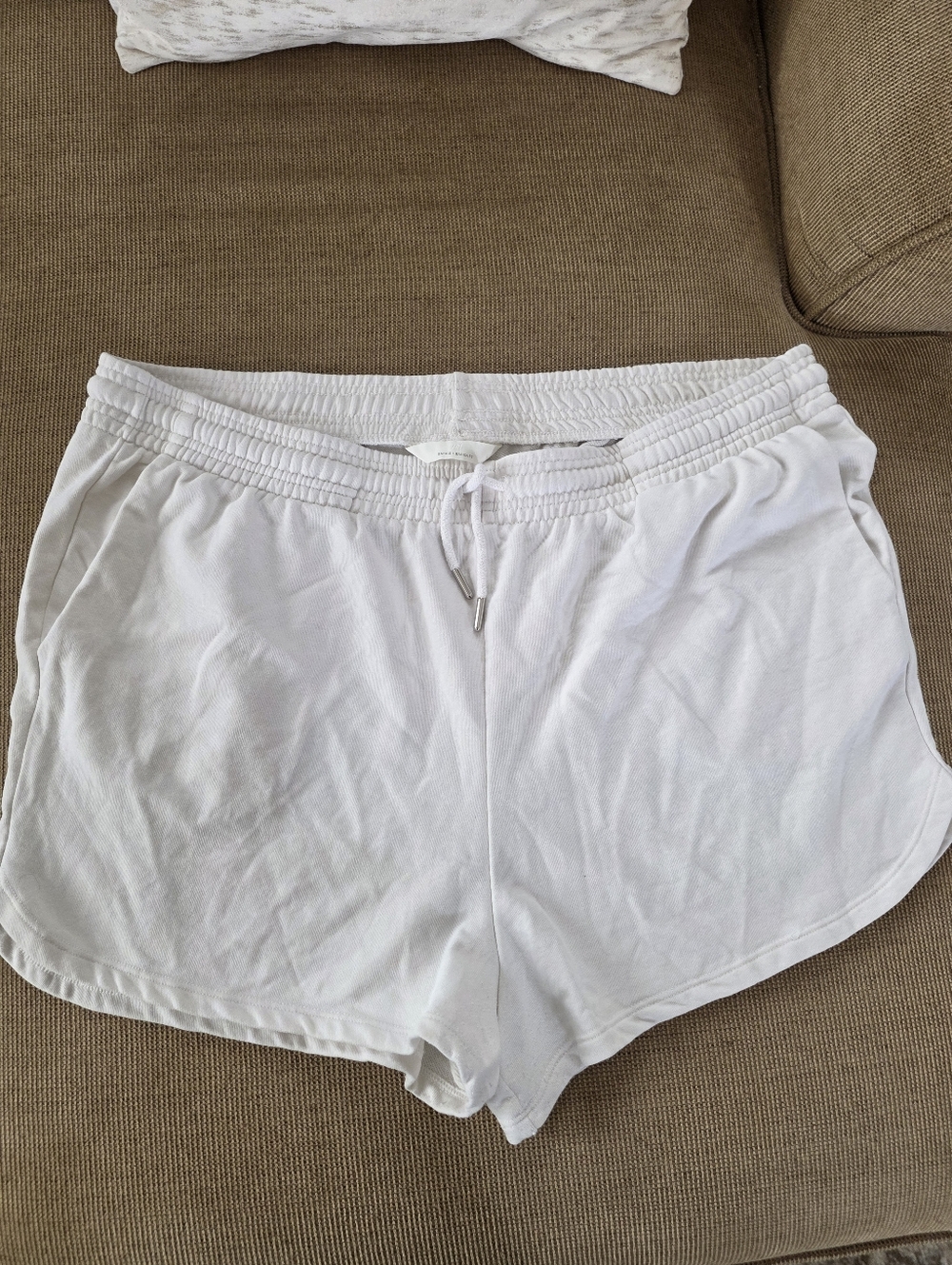 H&M Basics White Women's Drawstring Athletic Shorts Sz XL